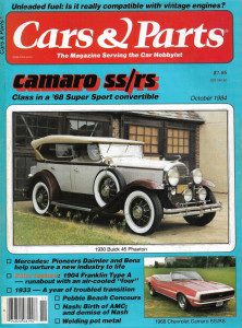 CARS & PARTS 1984 OCT - '68 CAMARO SS/RS, DAIMLER & BENZ, AMC, '04 FRANKLIN